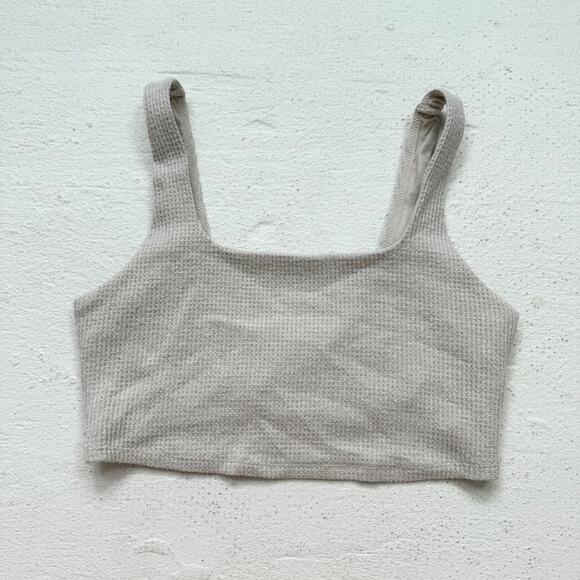 Abercrombie & Fitch Tops - Abercrombie & Fitch Beige Knit Crop Tank Top Built In Bra Size M